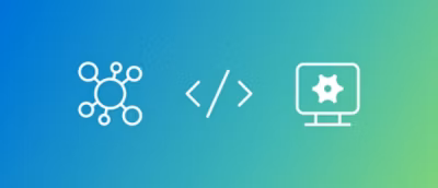 A group of icons on a blue and green background.