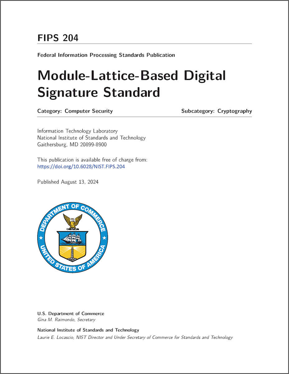 Image of FIPS 204 title page