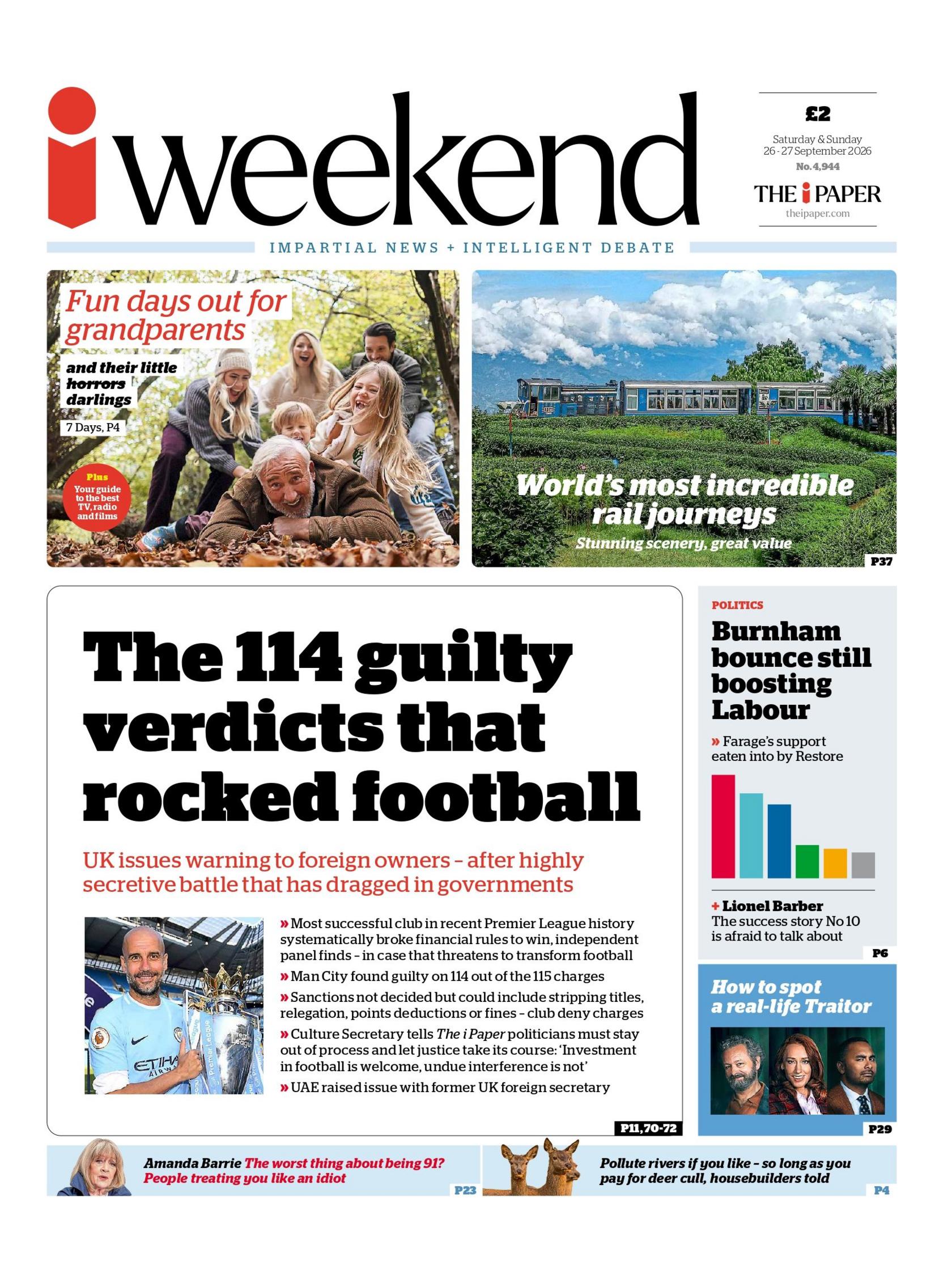 "The 114 guilty verdicts that rocked football," reads the headline on the front page of the i Paper.