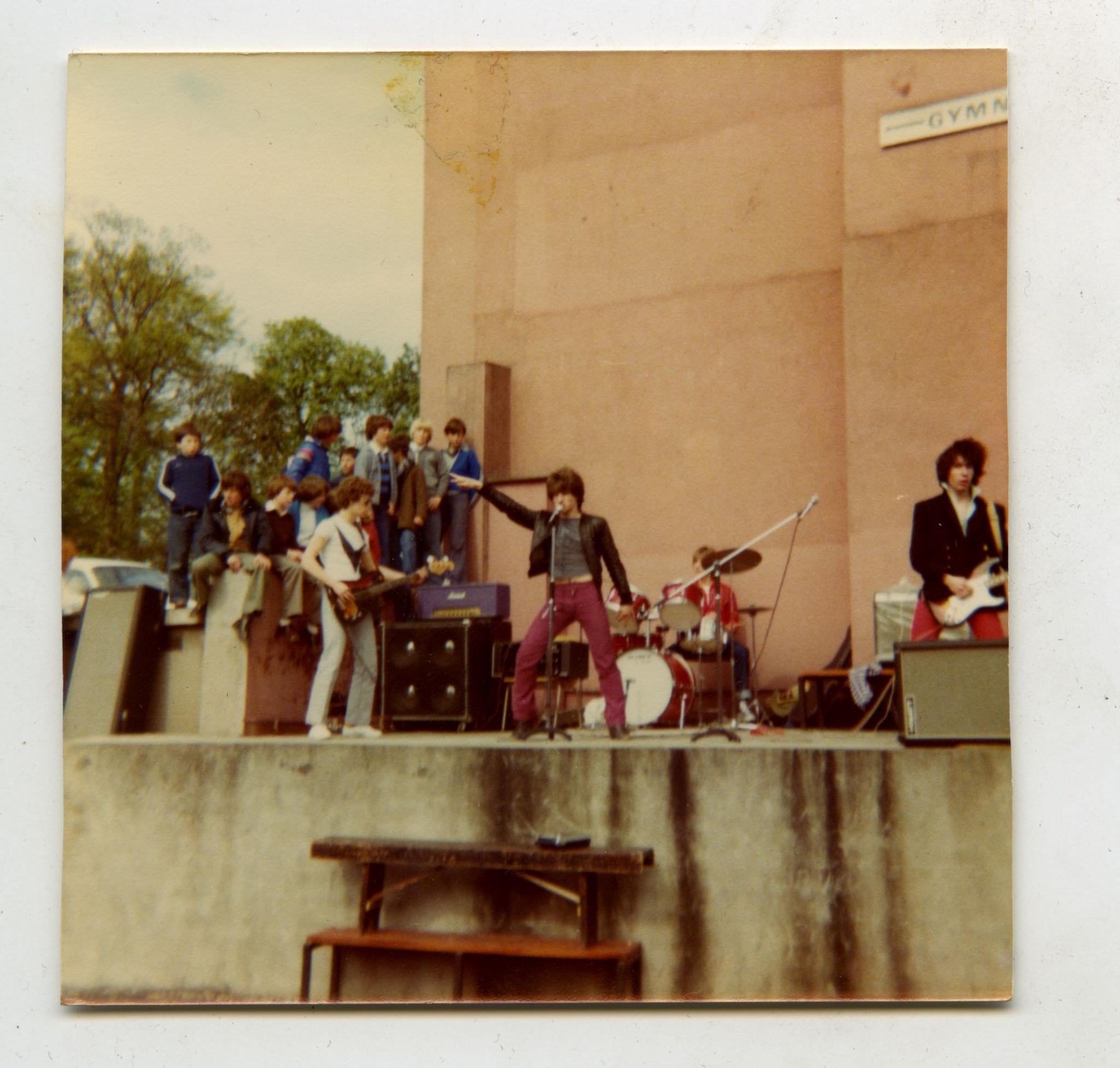 U2 perform in 1978 at Mount Temple School in Dublin