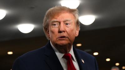 President Donald Trump arrives during the 81st session of the United Nations General Assembly.