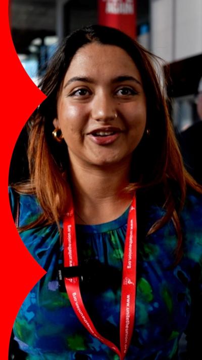 Young woman at Labour Party conference 