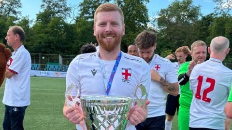 Martyn Jackson poses with the Transplant World Cup