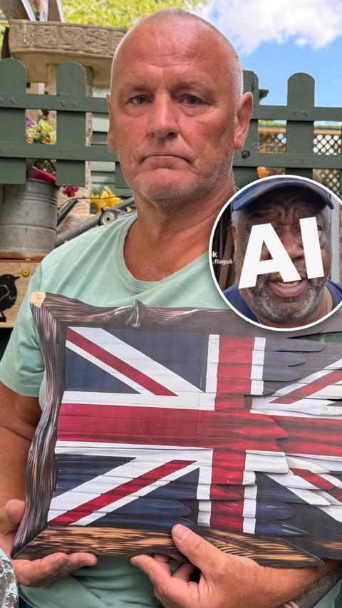 Man holding a Union Jack flag