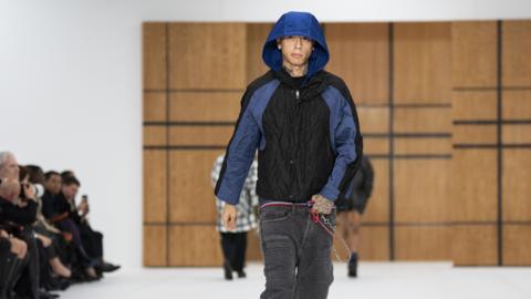 Central Cee walks the runway for Burberry