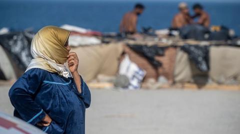 A migrant living on Trampolin Beach, on 31 August, 2026 in Ceuta, Spain.