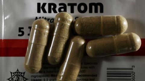 A photo of the herbal supplement kratom taken inside a store in Miami, Florida