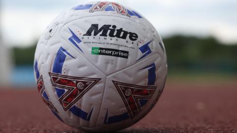 A football with National League branding 
