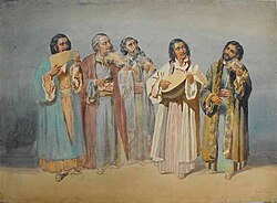Тараф Думитраке Окьалбь, акварель Кароля Попп де Сатмари, 1860.