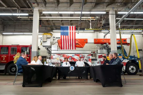At Omaha Fire Station #1, Secretary Mullin hosted a roundtable to discuss recent actions by FEMA to deliver disaster relief to the people of Nebraska.