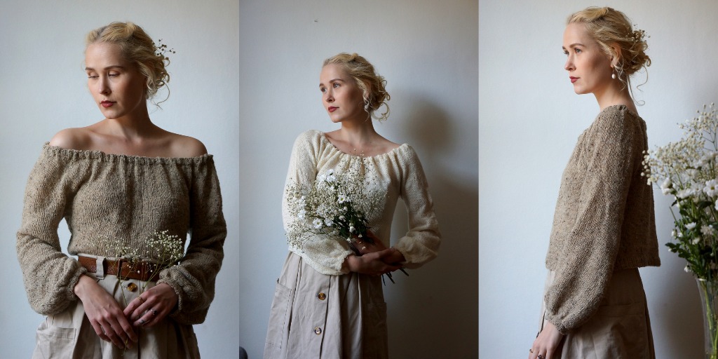 Вязаная блуза крестьянка Paysanne Blouse Вязаная блуза спицами