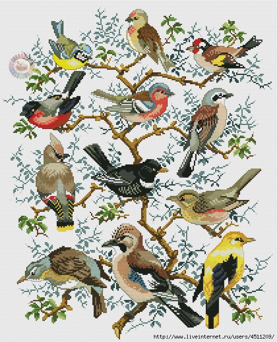 Tree with birds (565x700, 496Kb)