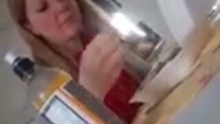 (With audio) Manager eats employees cum