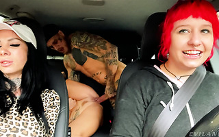 Czech MILF Brittany Bardot - Backseat Squirting and Lesbian Fisting