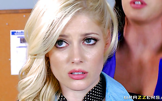 Charlotte Stokely having lesbian sex with two airport policewoman