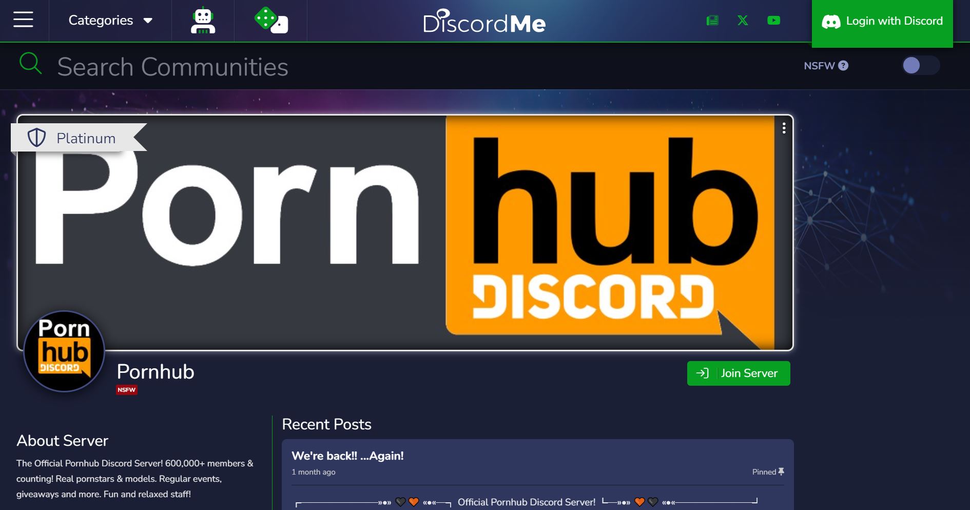 Pornhub Discord Review Image