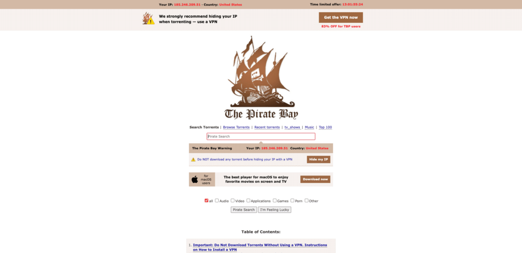PirateProxyBay, порно торрент сайты