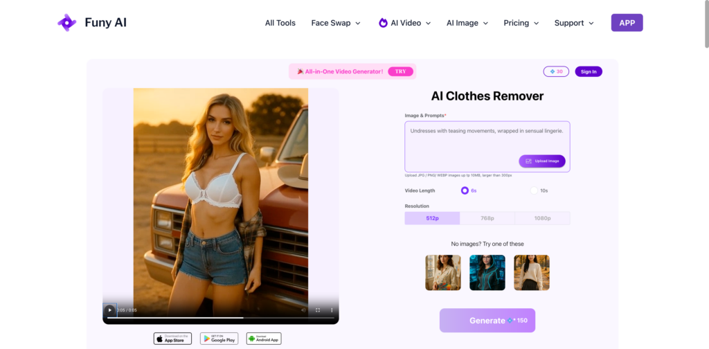 FunyAI, Free AI Undress Sites