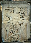 The Celtic god Esus felling a tree on the Pillar of the Boatmen
