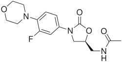 Skeletal formula of linezolid