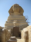 The Sphinx with the dream stela of Thutmose IV in between its arms.