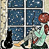 casey28: (snowy girl cat window)