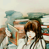adevyish: Icon of Kanda holding a book, surrounded by stacks of books (reading)