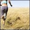 semielliptical: woman running in a field (running)