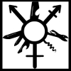 kaberett: Trans symbol with Swiss Army knife tools at other positions around the central circle. (Default)