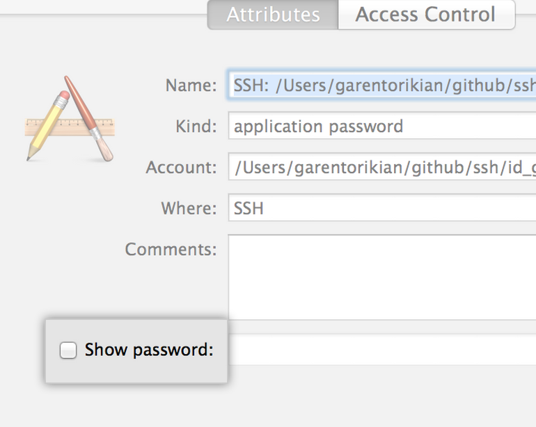 Dialogfenster in Keychain Access