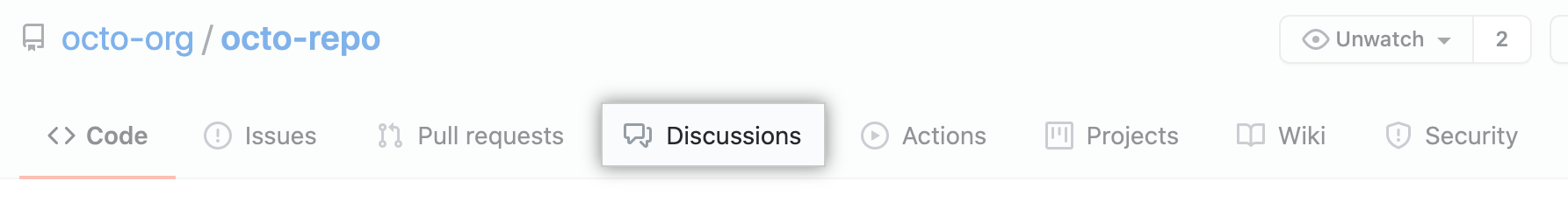 仓库的"Discussions(讨论)"选项卡