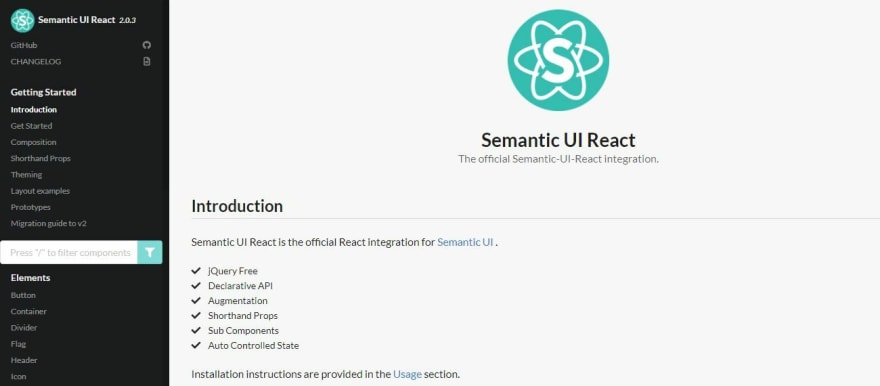 Semantic UI React