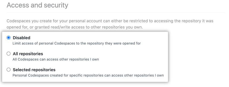 Botões de opção para gerenciar repositórios confiáveis