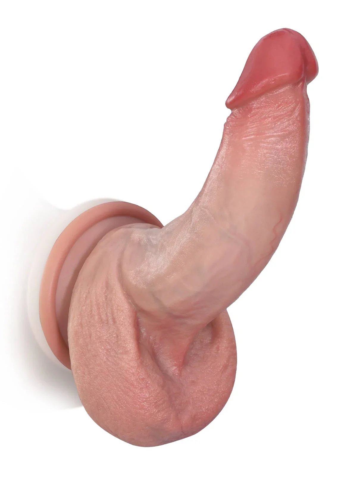 Fresno 7.7" x 1.6" Beginner Dildo, Soft Silicone with Bouncy Balls & Suction Cup